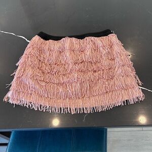 Zara Trafaluc Collection Pink Fringe Mini Skirt Women’s Size Small
